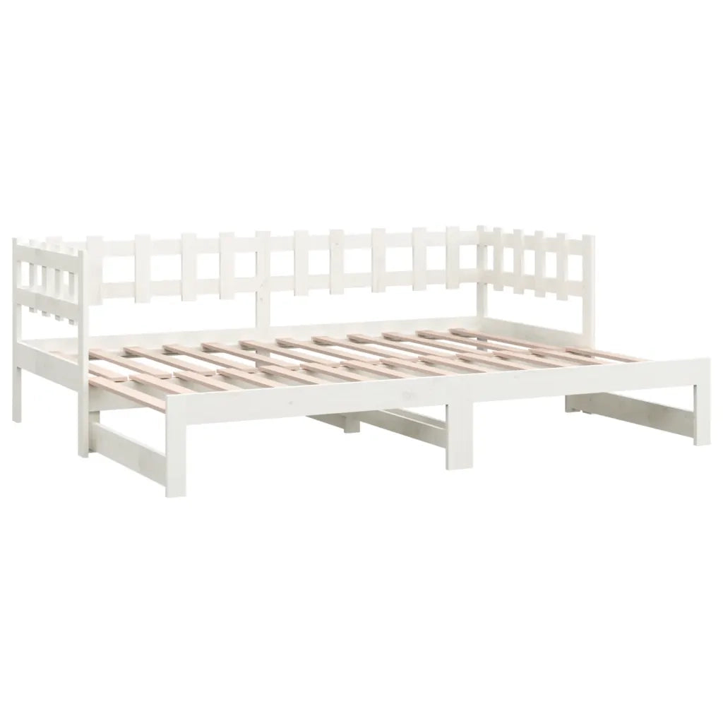 Dormeuse Estraibile Bianca 2x(80x200) cm Legno Massello di Pino 820767