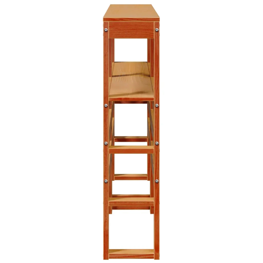 Testiera con Ripiani Marrone Cera 160 cm Legno Massello di Pino 850880