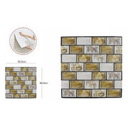 Trade Shop - Set 5 Pannelli Muro 3d Adesivo Parete Piastrelle Mattonelle 32.5cm Pannello 65067 -