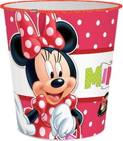 Disney cestino getta carte rosa a pois per bambine con Minnie in plastica