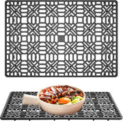Mat di gomma protegge il lavandino e il lavello da graffi e danni - Mattoncino di silicone per lavandino - Protezione per lavandino - Antiscivolo - Resistente al calore - Mattoncino per lavandino in gomma scura - Lavandino pieghevole (grandi fori)