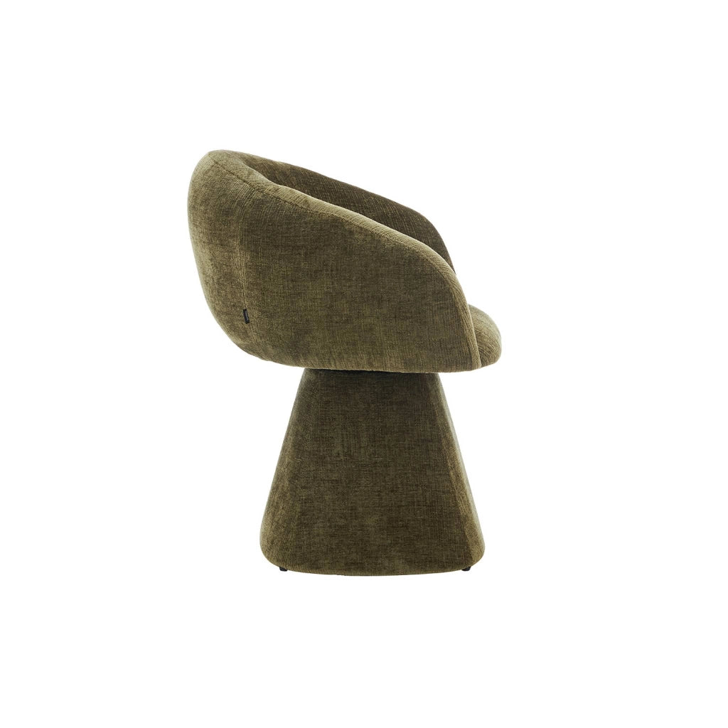 Poltrona girevole 180° in tessuto di cotone, verde kaki