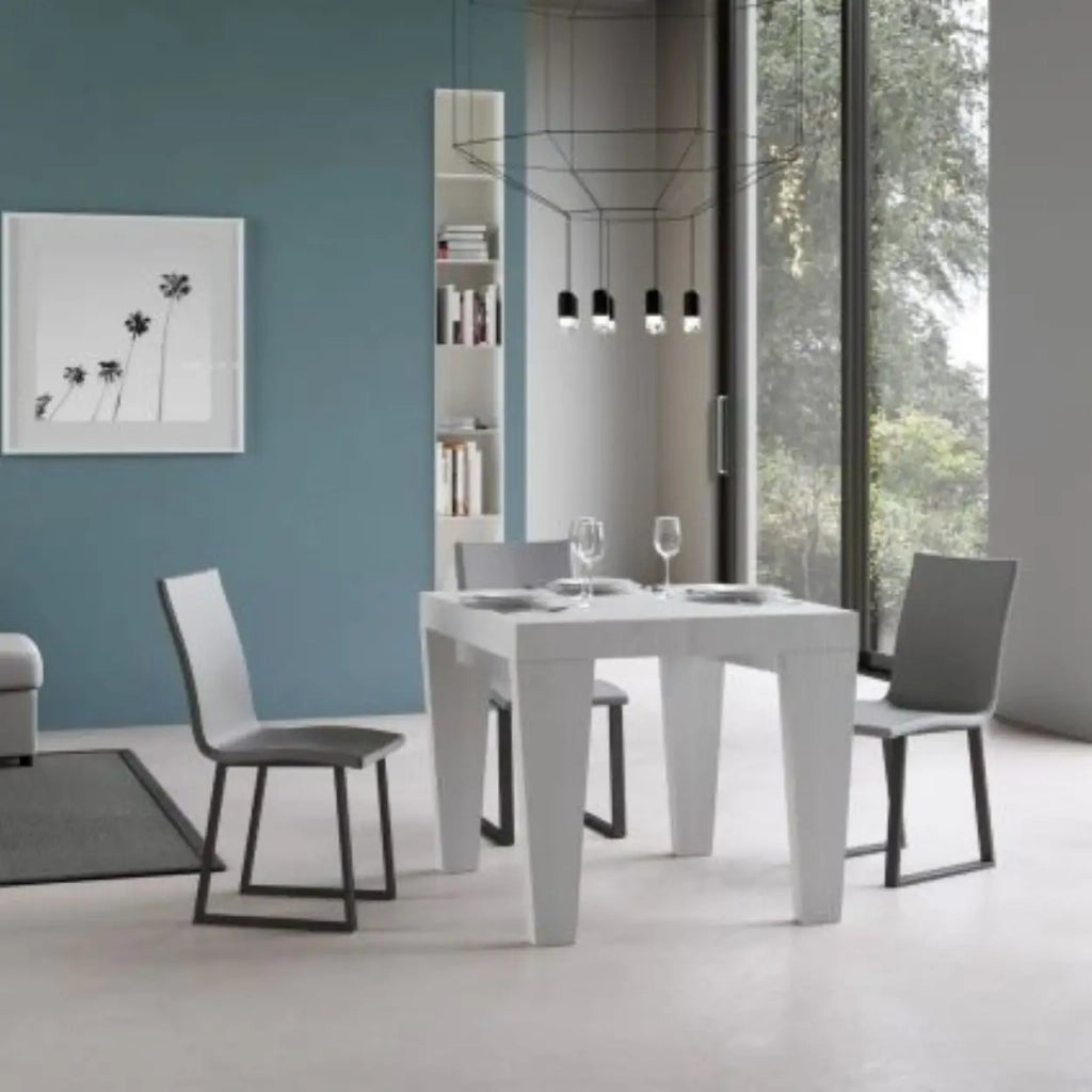Tavolo allungabile 90/246x90 cm Spimbo colore bianco frassino