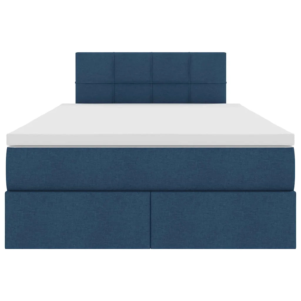 Letto con contenitore LED e materasso Blu 120 x 200 cm Tessuto