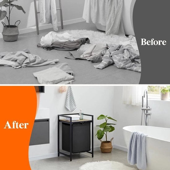 Asciugatrice, capacità 69 litri, asciugatrice con piattaforma e tasche estensibili, separatore per bucato per cucina, camera da letto, bagno, dormitorio, nero