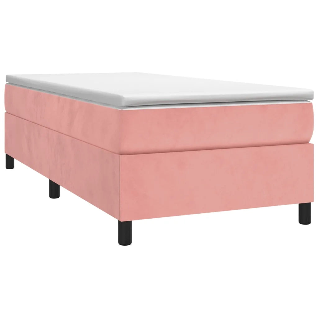 Giroletto a Molle con Materasso-Struttura Letto Rosa 90x190 cm in Velluto 862366