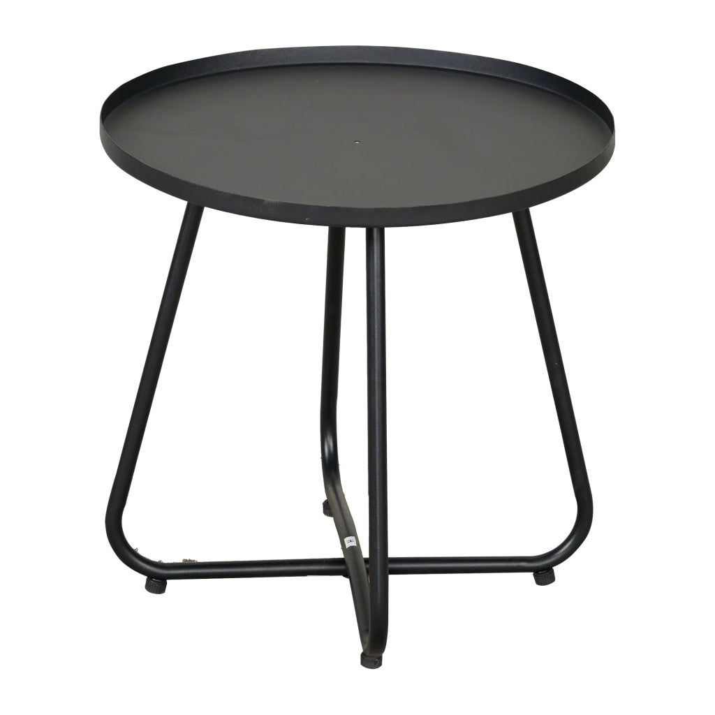 Set da bistrot con tavolino e 2 sedie beige e nere 03_0009406