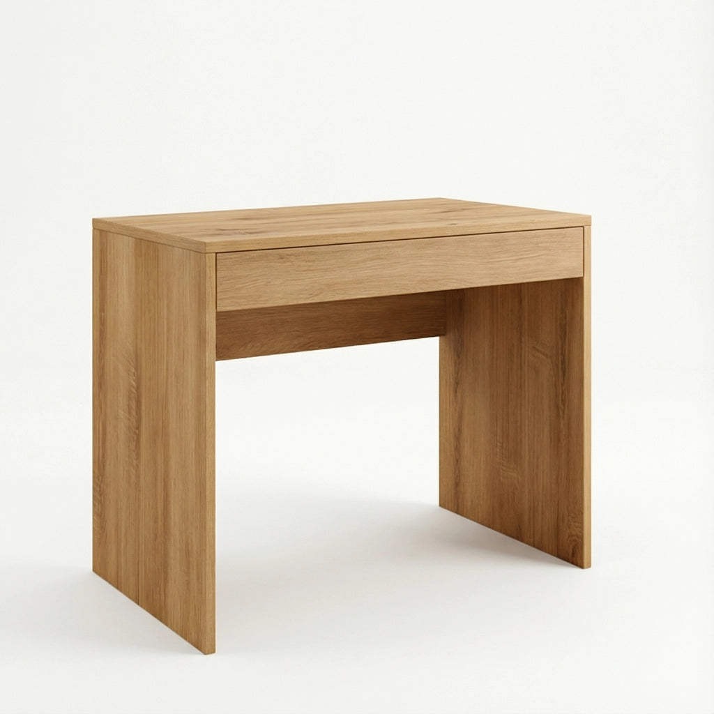 Scrivania FORDE - Spaziosa - Con cassetto - Quercia Wotan - Larghezza 75 cm, Altezza 75 cm, Profondit? 50 cm