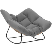 Poltrona a Dondolo Ovale Papasan per Interni ed Esterni ¨C zephmum ¨C Grigio