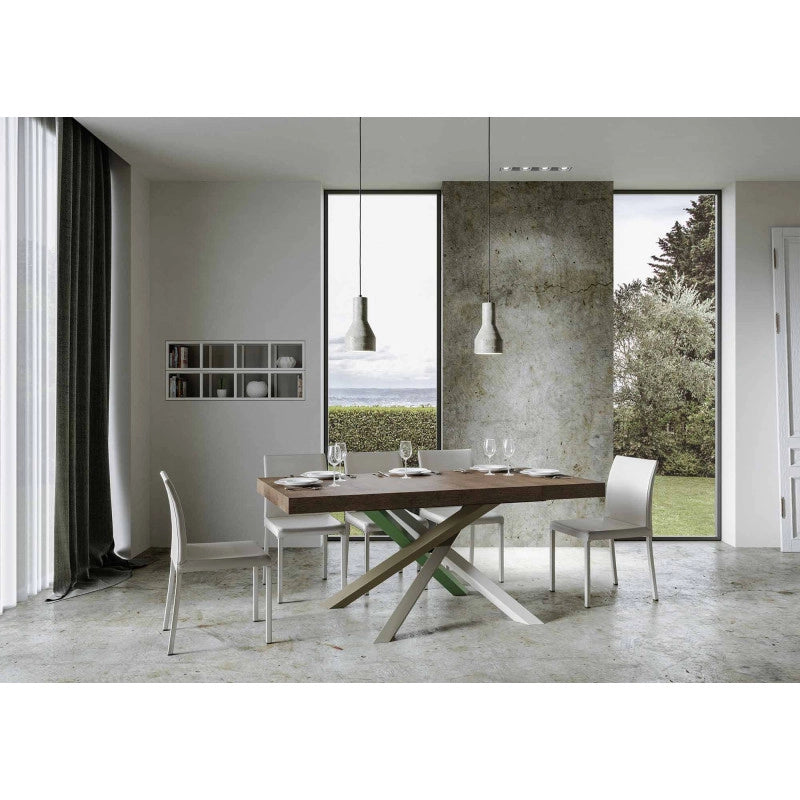 Tavolo allungabile 200/304x90 cm Volantis Premium telaio Multicolore 4/A - Noce