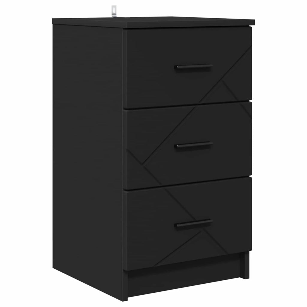 Armadio da Notte Nero 38 x 38 x 66 cm Legno multistrato 883375