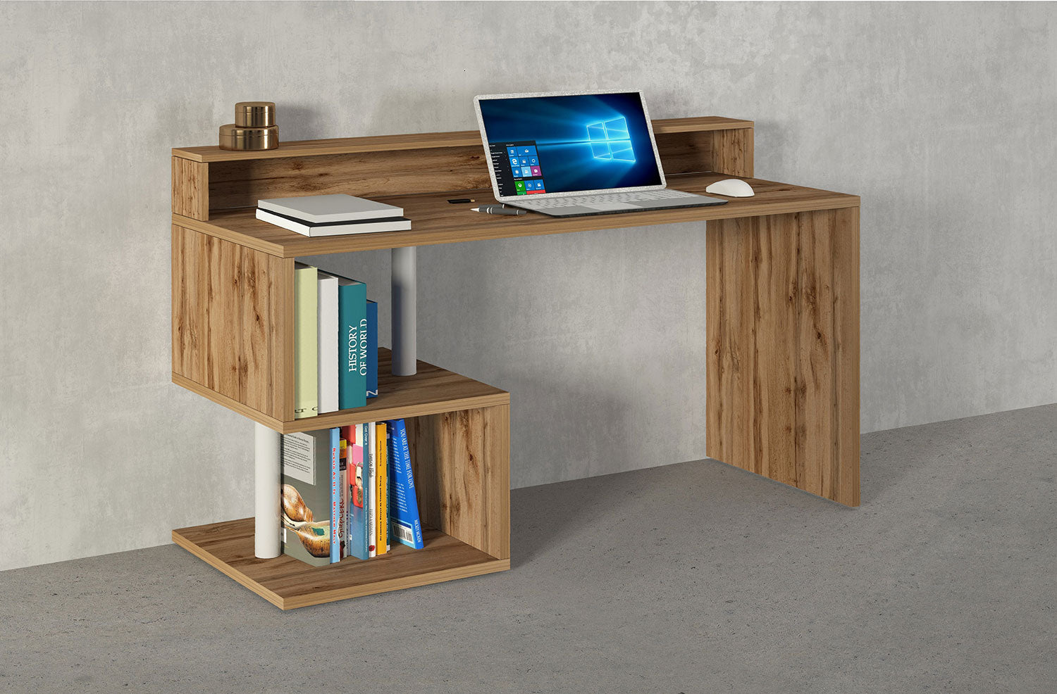 Scrivania a Giorno 140x60x92,5 cm Esse Rovere Wotan