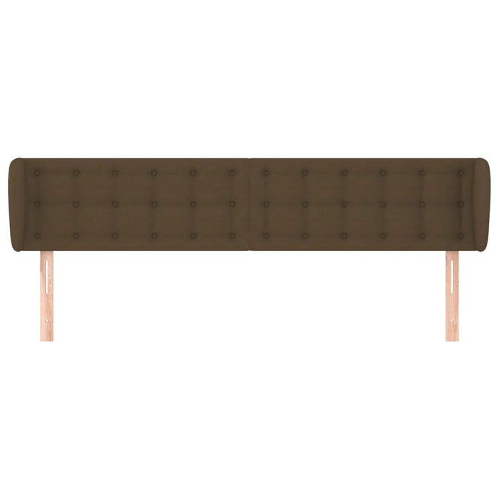 Testiera ad Orecchio Marrone Scuro 163x23x78/88 cm in Tessuto