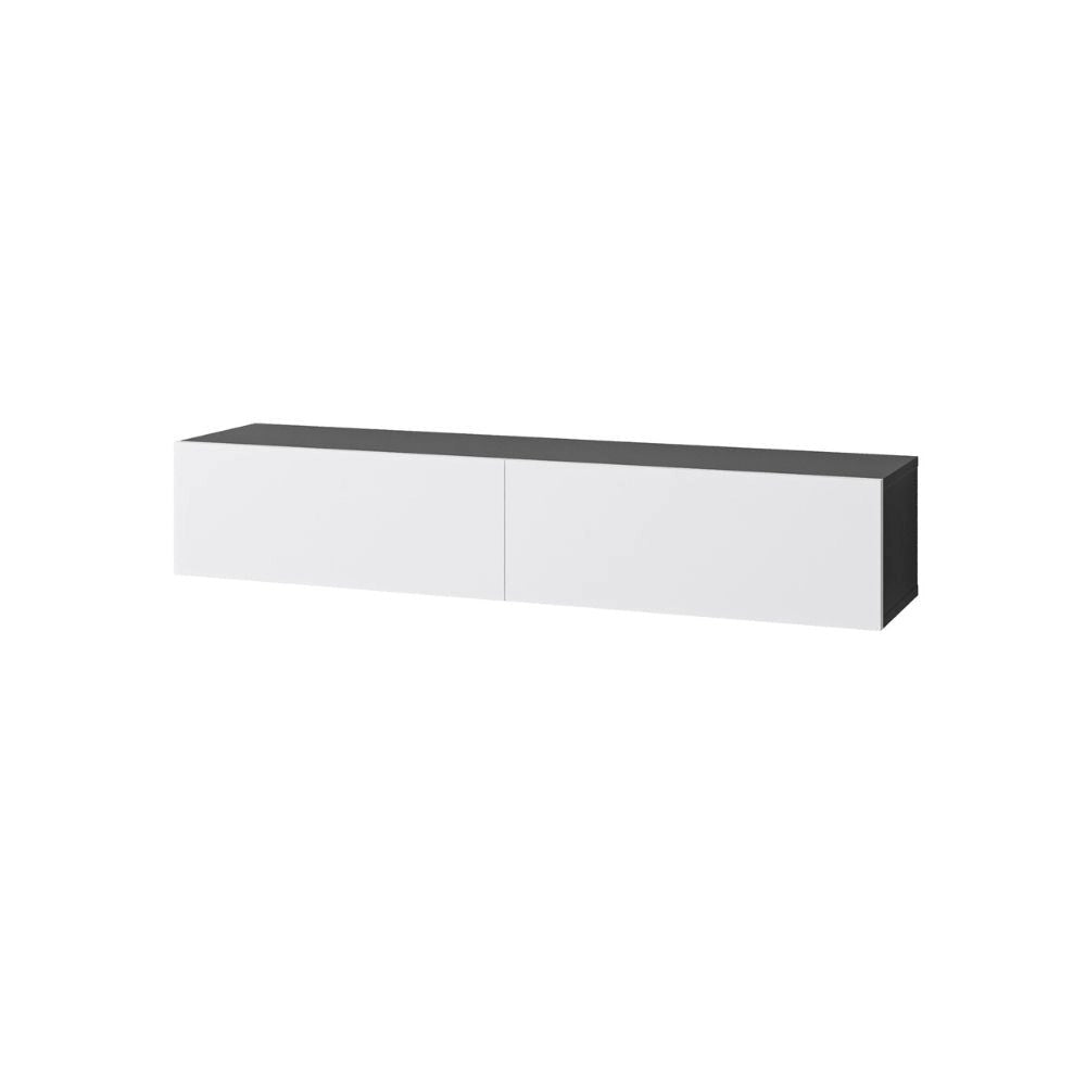 Mobile TV Sospeso 135x31,7x25 cm in MDF Francy Antracite e Bianco