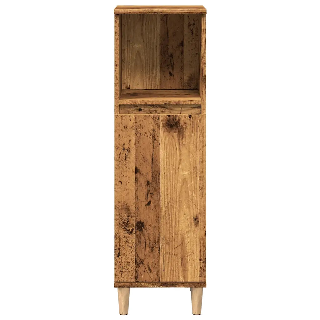 Mobiletto da bagno con vano contenitore 30 x 30 x 100 cm realizzato in legno composito con finitura effetto legno anticato 02_0051036