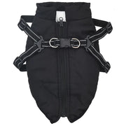 Cappotto Cani con Imbracatura Impermeabile Riflettente Nero L28 4019908