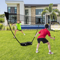 Set di Badminton con Rete, Racchette, 2 Volani e Scatola di Conservazione, Set di Badminton Portatile per 2 Giocatori da Esterno per Bambini, Ragazzi e Adulti