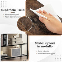 Tavolo Consolle in Legno, Tavolo da Ingresso con 2 Cassetti e 2 Ripiani, Tavolo Multifunzionale e Moderno per Ingresso, Soggiorno e Corridoio, 100 x 30 x 81,5 cm (Marrone Rustico)