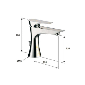 Diva rubinetto miscelatore per lavabo design moderno senza scarico