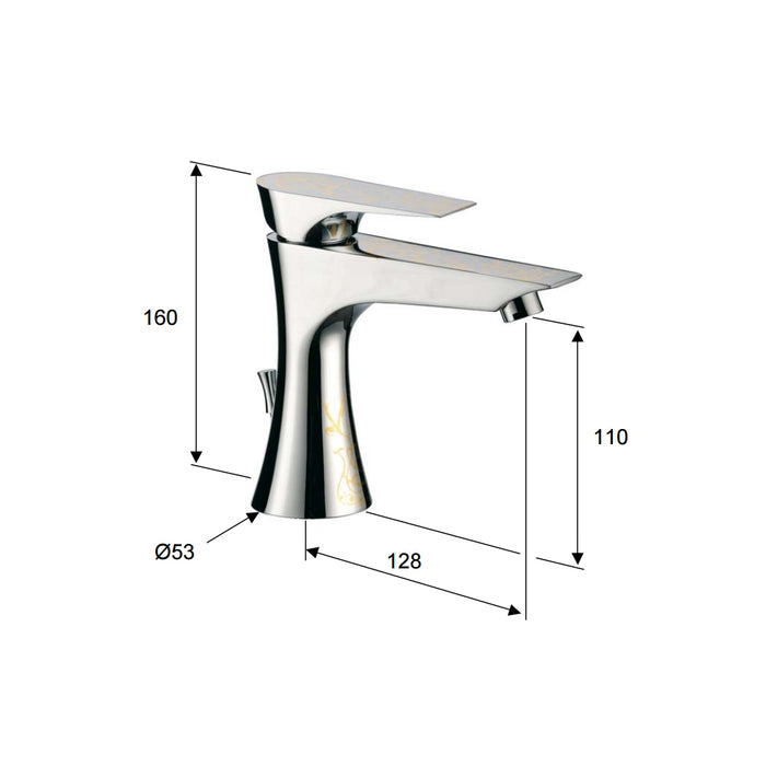 Diva rubinetto miscelatore per lavabo design moderno senza scarico