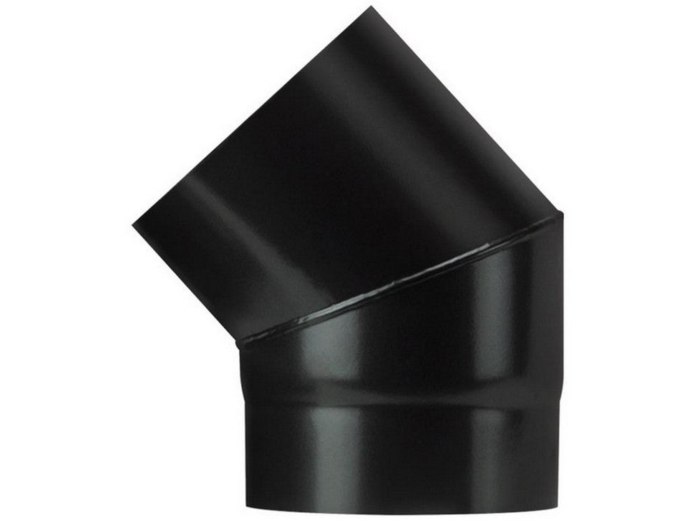 gomito 45¦ per stufa a legna porcellanato plus light col. nero opaco ï cm. 15 cod:ferx.vit55084