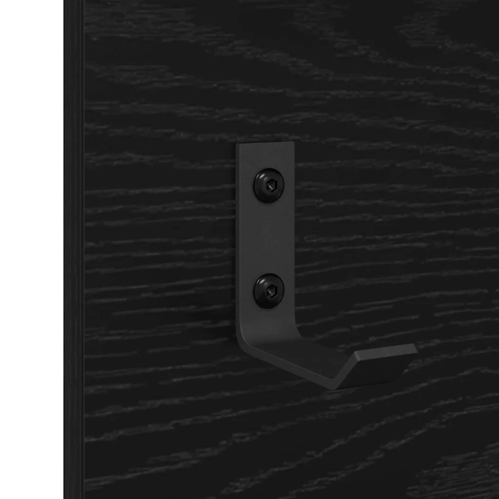 vidaXL Appendiabiti a muro con lo scaffale Rovere nero 70 x 10 x 90 cm