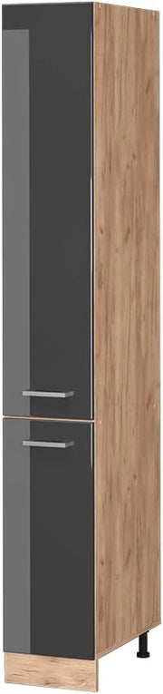 Armadio da farmacia R-Line, Antracite lucido, 30 cm, per la libera combinazione all'interno di sistemi cucina modulari