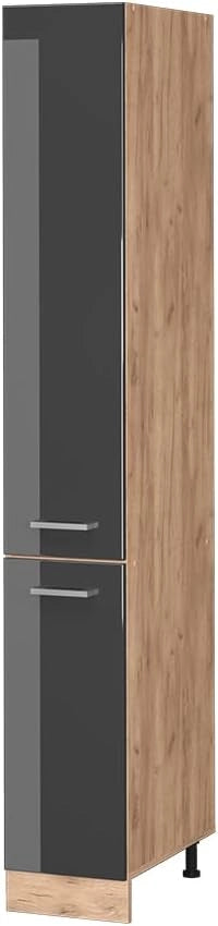 Armadio da farmacia R-Line, Antracite lucido, 30 cm, per la libera combinazione all'interno di sistemi cucina modulari