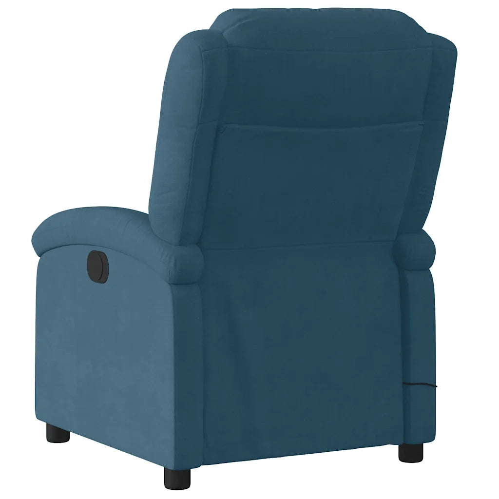 Divano Sedia-Poltrona Massaggiante Reclinabile Blu in Velluto 950550