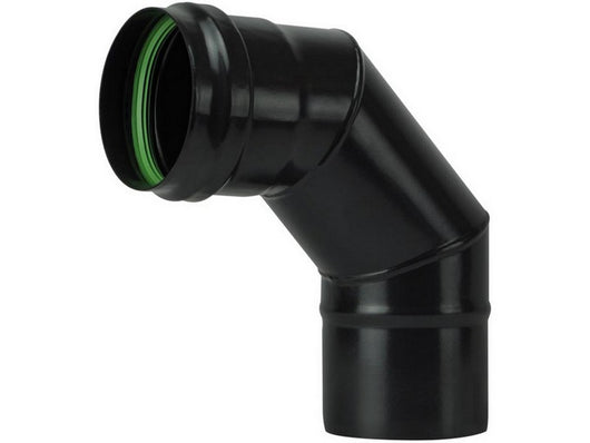 gomito 90¦ per stufa a pellet light senza guarnizione col. nero opaco ï cm. 10 cod:ferx.vit55046
