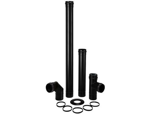 kit per stufa a pellet light pz. 6 col. nero opaco ï cm. 8 cod:ferx.vit55062