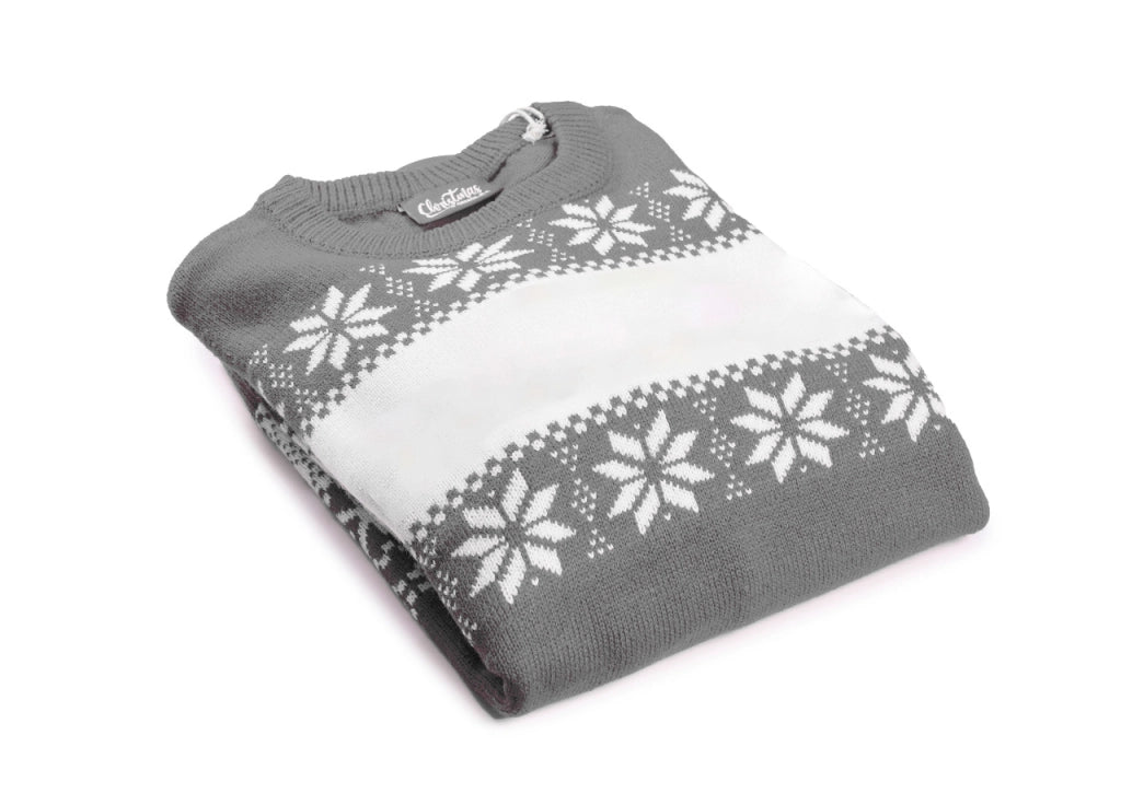 Maglione Natalizio Maglioncino Xmas Pullover Girocollo Winter Per Adulto - L - Winter Grigio