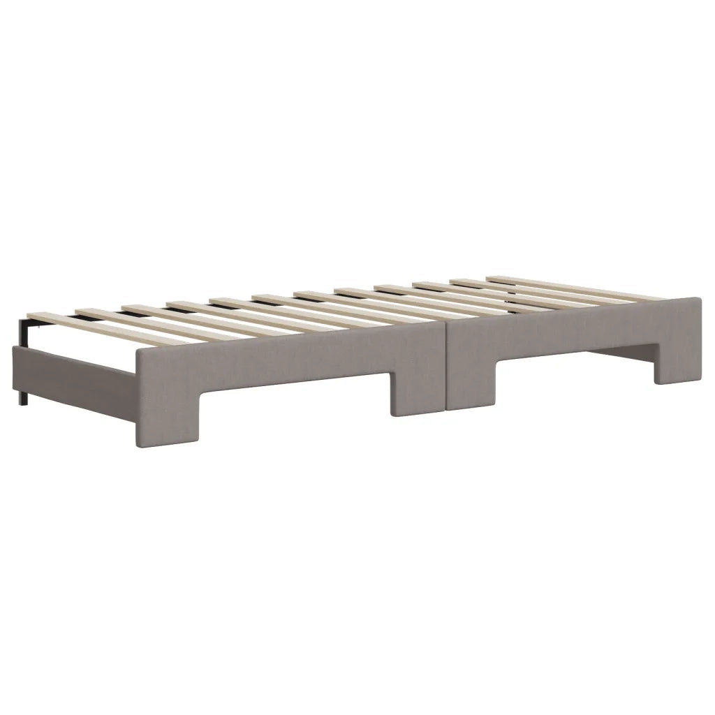 Divano Letto Estraibile con Materassi Tortora 90x200 cm Tessuto
