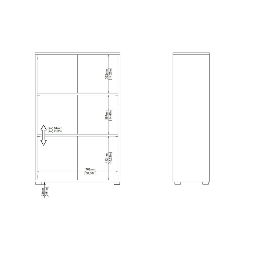 Libreria Sparto, Scaffale da ufficio, Mobile portalibri, Biblioteca, 80x34 h124 cm, Rovere