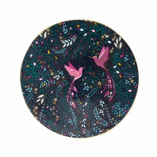 Servizio da Tavola con Uccello Hummingbird - Colore Blu Profondo