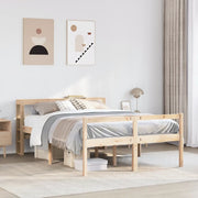 Letto per Anziani con Testiera 120x190 cm Legno Massello Pino