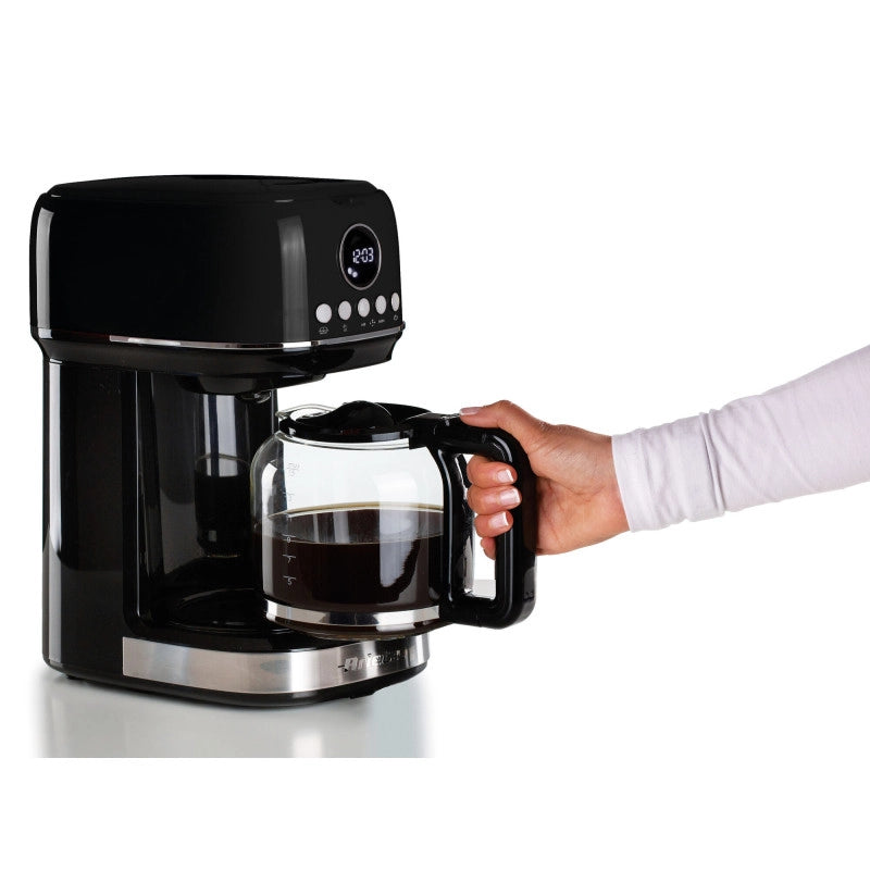 Macchina da caffè con filtro Moderna 15 tazze, base riscaldante, display LCD - Nero