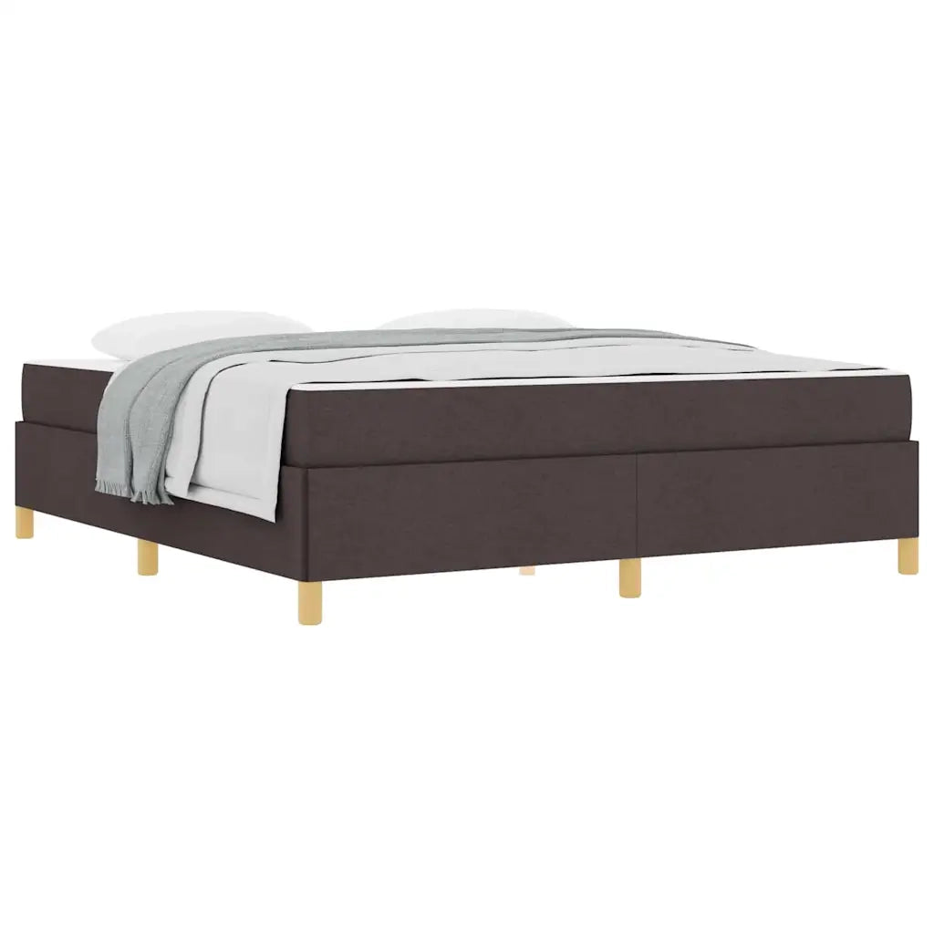 vidaXL Letto a molle Marrone scuro e Bianco 180 x 200 cm Tessuto