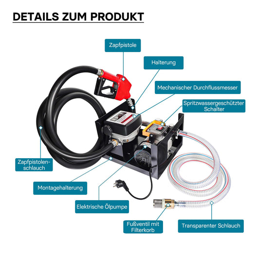Distributore diesel gasolio con pompa autoadescante 230V/550W 50 l/min e pistola