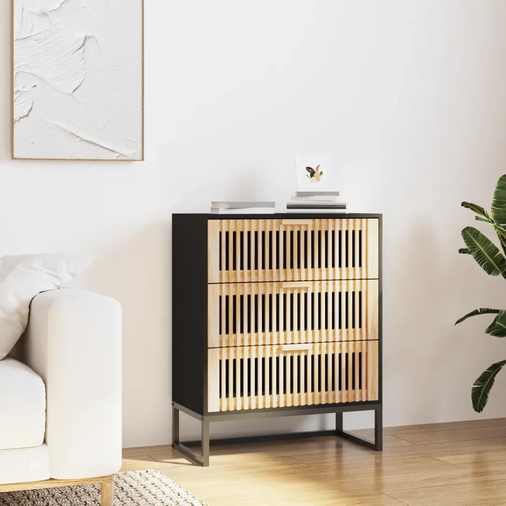 Credenza Nera 60x30x75 cm in Legno Multistrato 352113