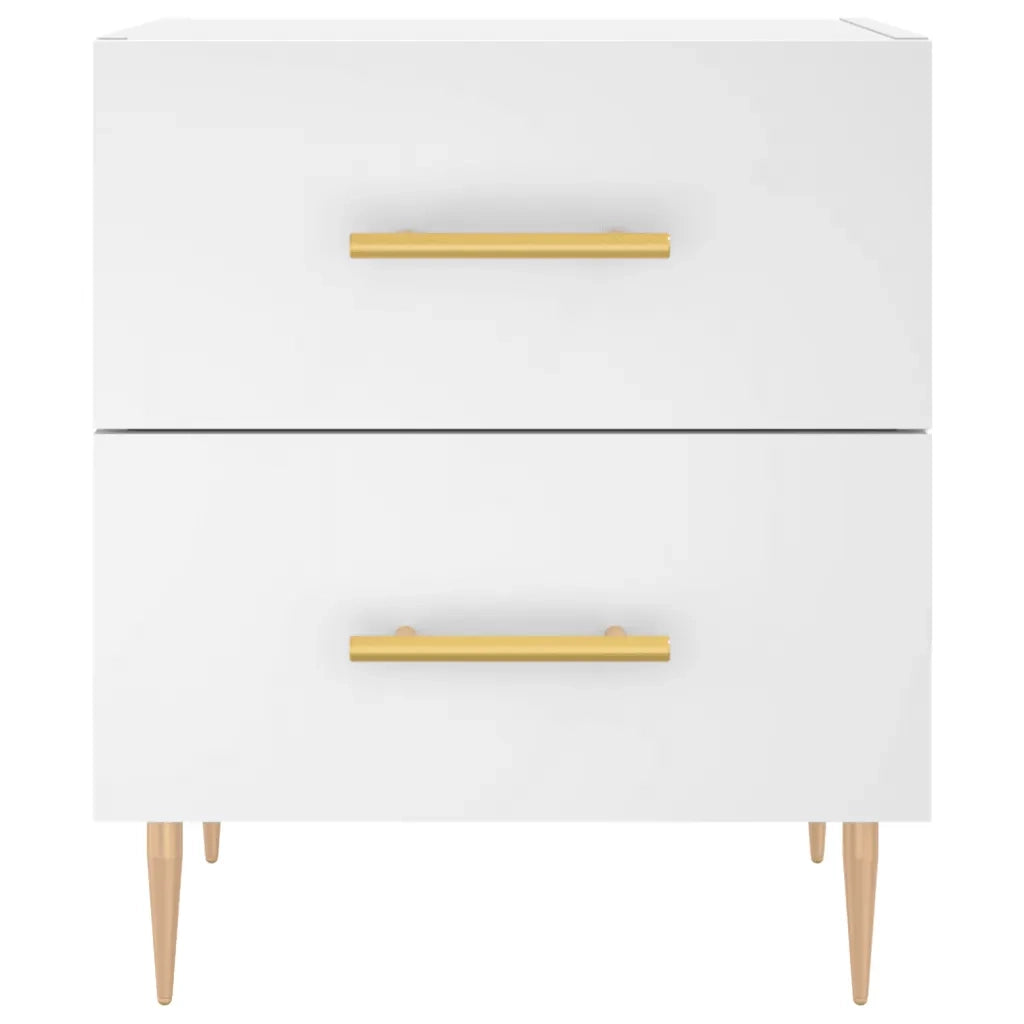 Set di 2 Comodini | Armadio da Notte | Mobiletto da notte Bianchi 40x35x47,5 cm in Legno Multistrato