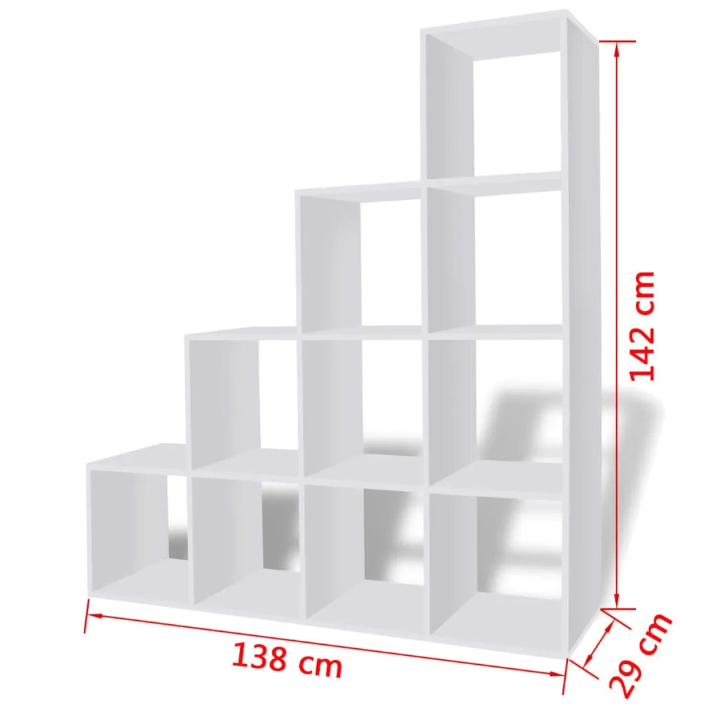 Libreria / Scaffale Espositore a Scala 142 cm Bianco 242550