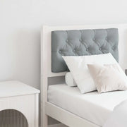 Testiera-Testiera con Cuscini Bianco e grigio chiaro 150 cm Legno di pino massello