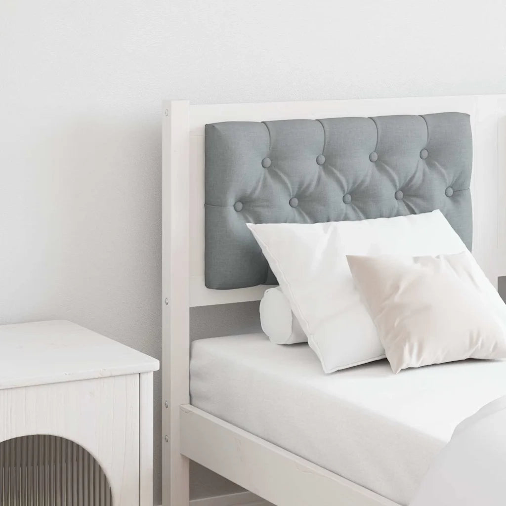 Testiera-Testiera con Cuscini Bianco e grigio chiaro 150 cm Legno di pino massello