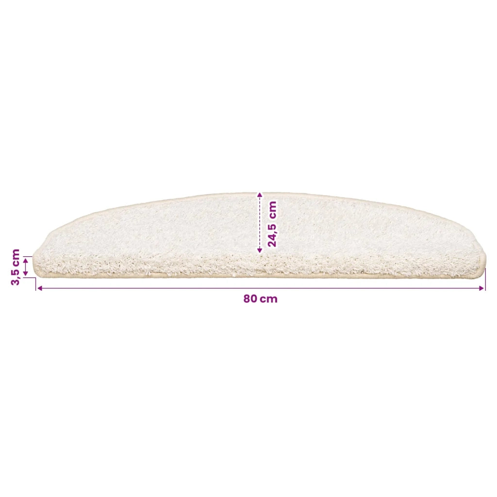 Tappetini per scale autoadesivi 15 pz 80 x 24,5 x 3,5 cm Bianco 42038657