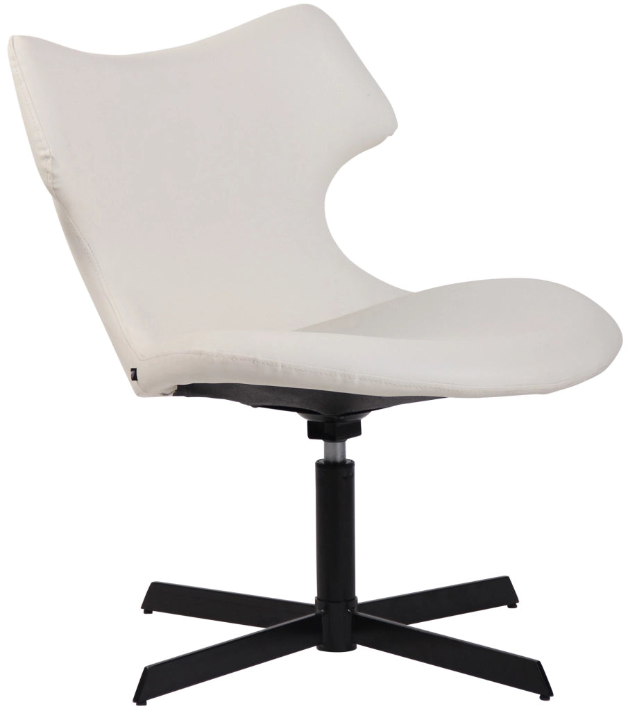 Sedia da lounge Welland in similpelle bianco