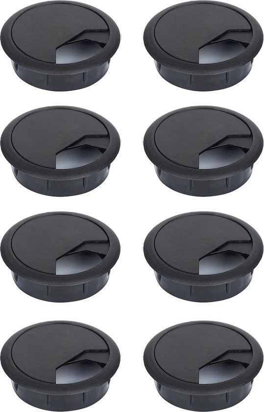 Cavo di passaggio 60 mm per ufficio - Nero - 8 pezzi - Installazione semplice e gestione elegante dello spazio