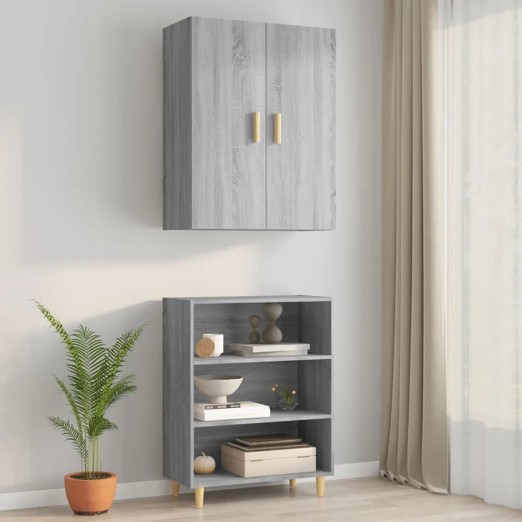 Armadietto Pensile a Parete Grigio Sonoma 69,5x34x90 cm CFW4133530