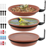Vogelvoederbak e Vogelbad in 3 pezzi, Set per balconi, Vogelbad per ringhiere, Beccuccia per uccelli, Vogelvoederbak per ringhiere con fissaggio alla parete, attrae uccelli selvatici