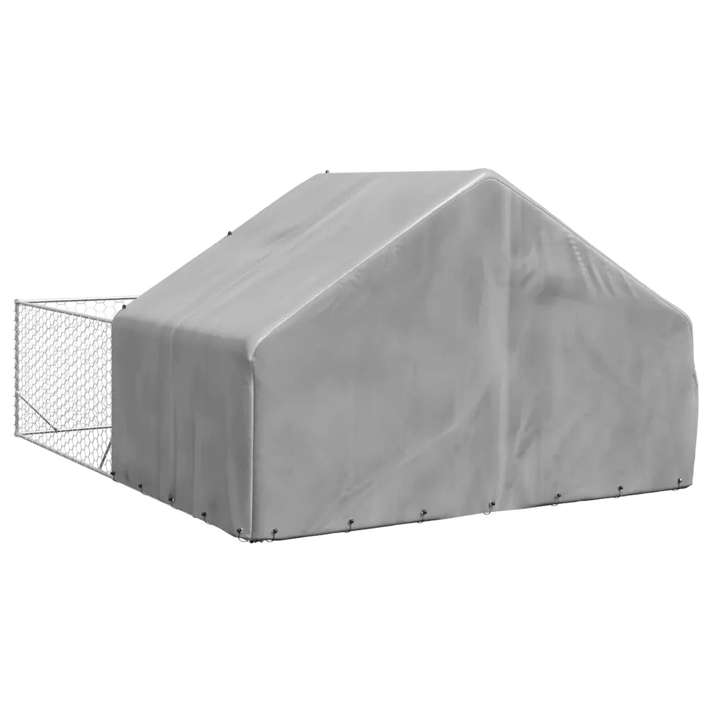 Cuccia per Cani da Esterno con Recinto 5x3x1,9m Acciaio Zincato 3329243